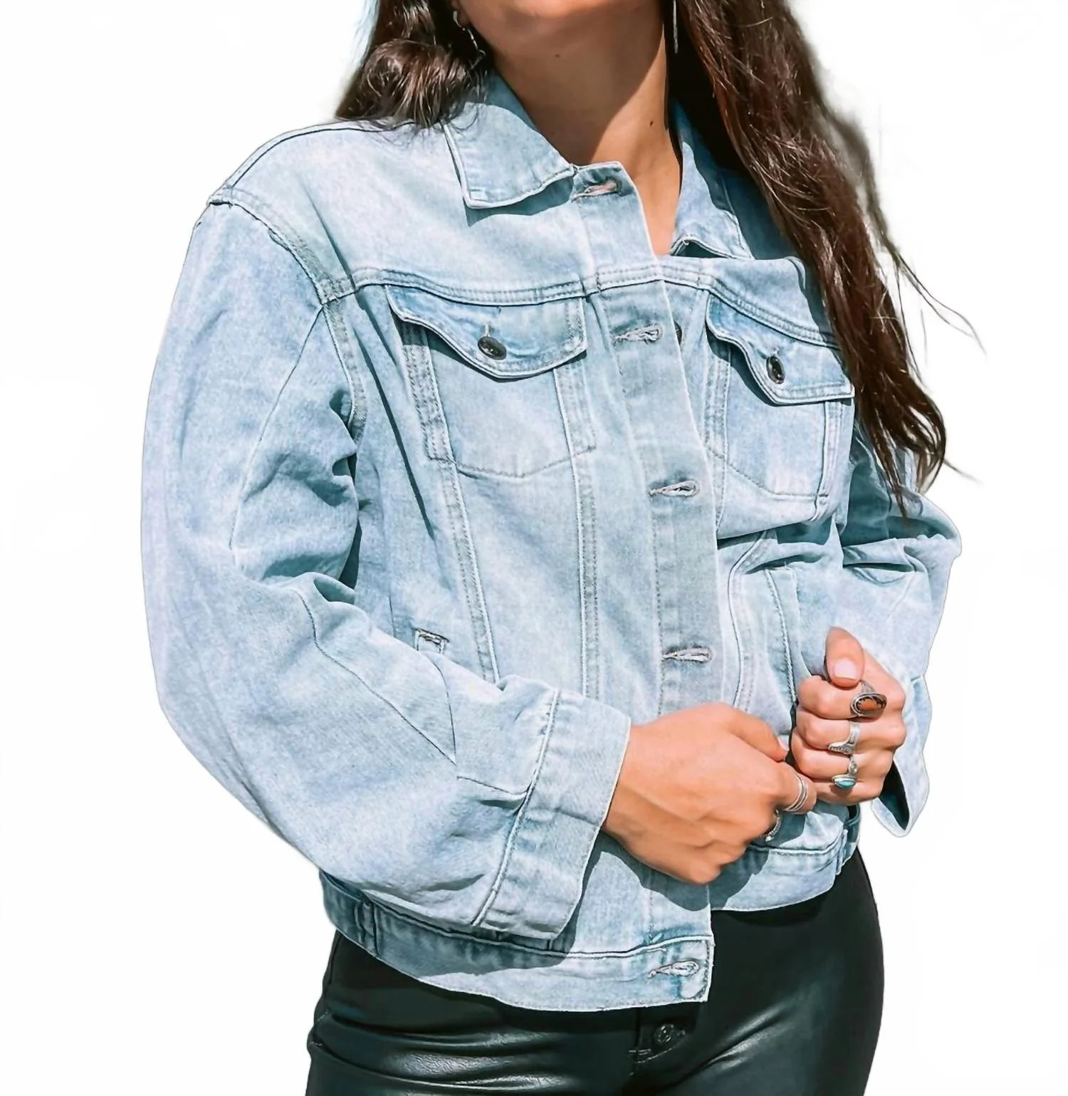 Boyfriend Denim Jacket In Light Washed Jean | Shop Simon