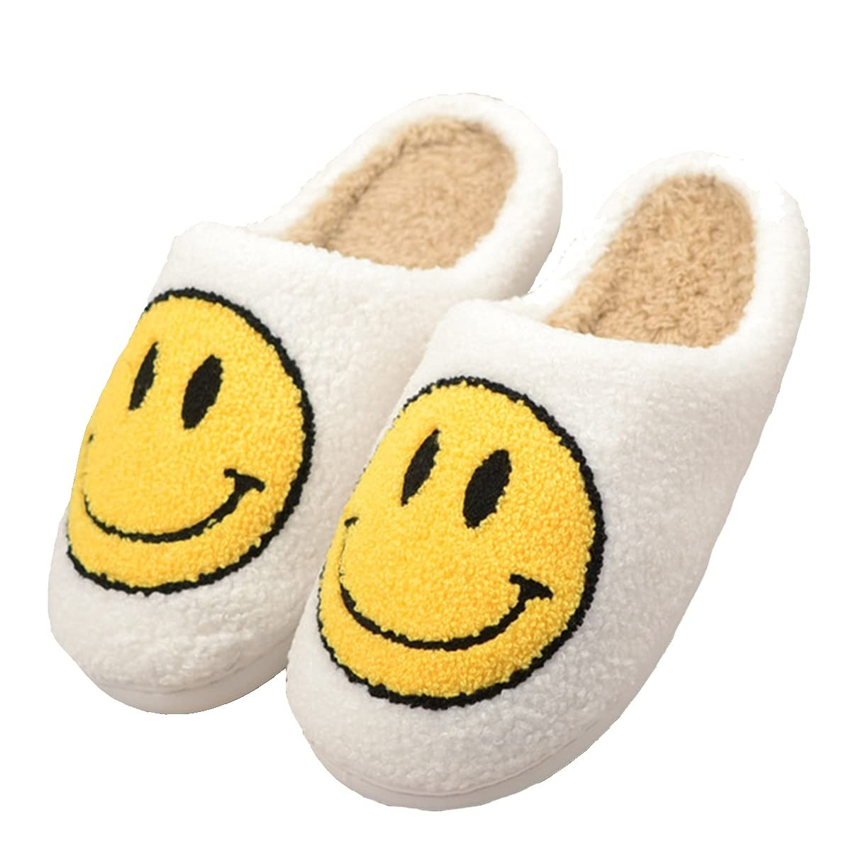 Women's Smiling Face Plush Home Slippers | Akk Shoes