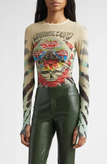 x Grateful Dead Delaina Tie Dye Mesh Top | Nordstrom