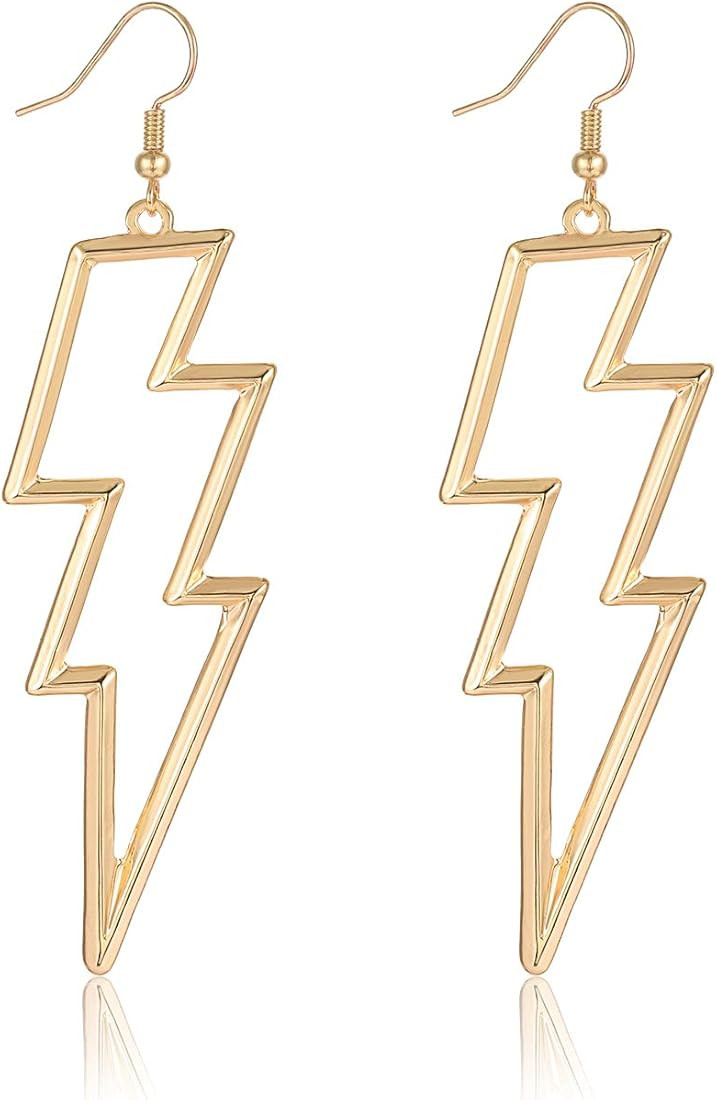 Lightning Bolt Drop Dangle Earrings For Woman Statement Flash Thunder Hook Earrings Punk Fashion ... | Amazon (US)