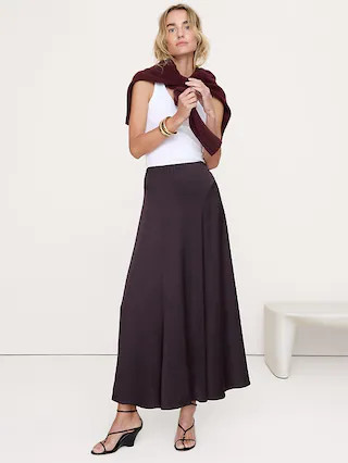 Stretch-Satin Maxi Skirt | Banana Republic (US)