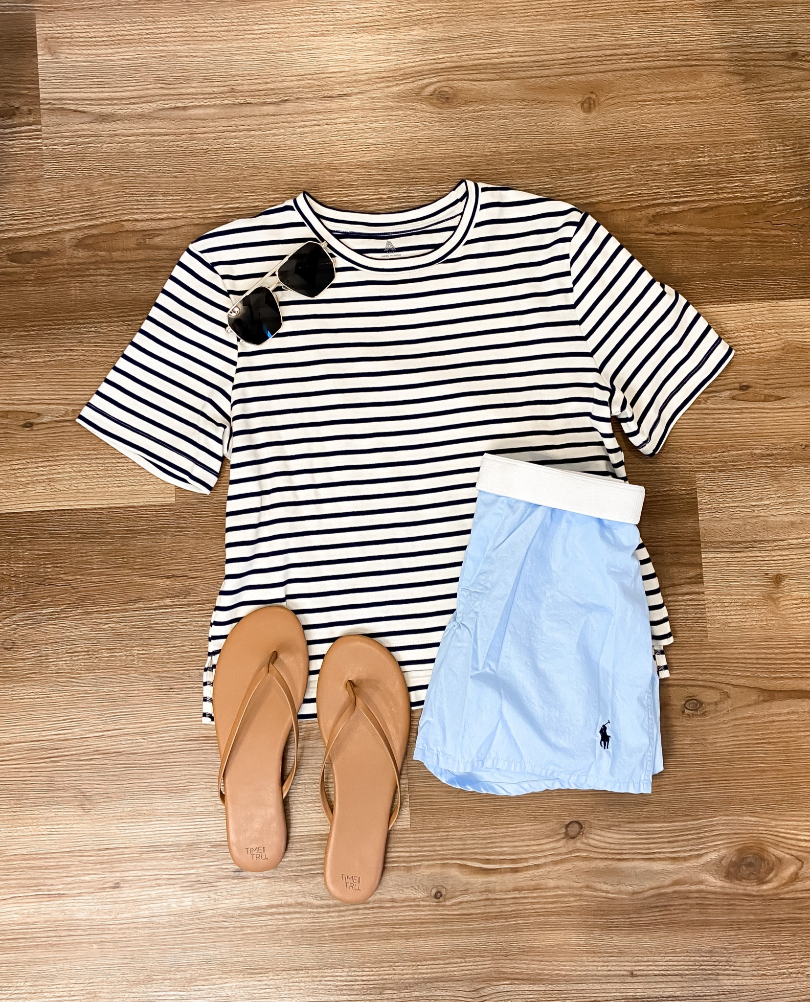 Striped t-shirt and boxers