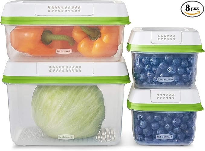 Rubbermaid FreshWorks Produce Saver, Medium and Large Storage Containers, 8-Piece Set, Set of 4, ... | Amazon (US)