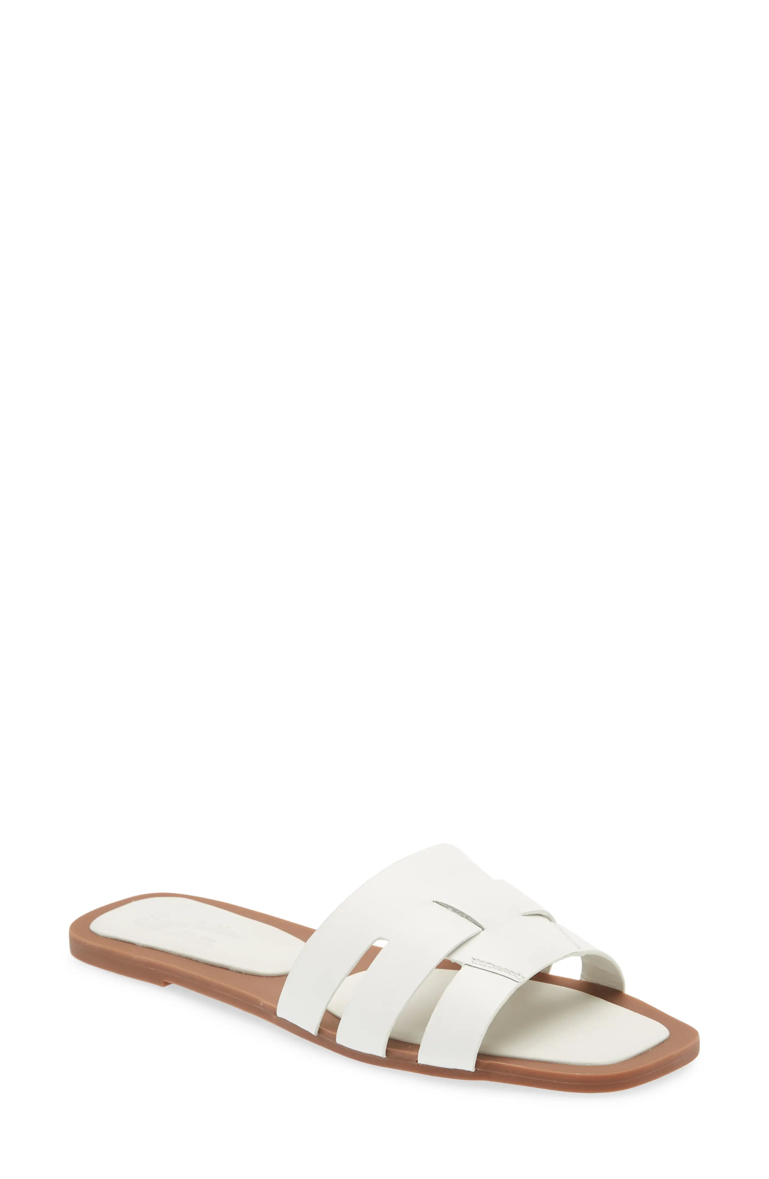 Seychelles Practically Slide Sandal in White Leather at Nordstrom, Size 9 | Nordstrom