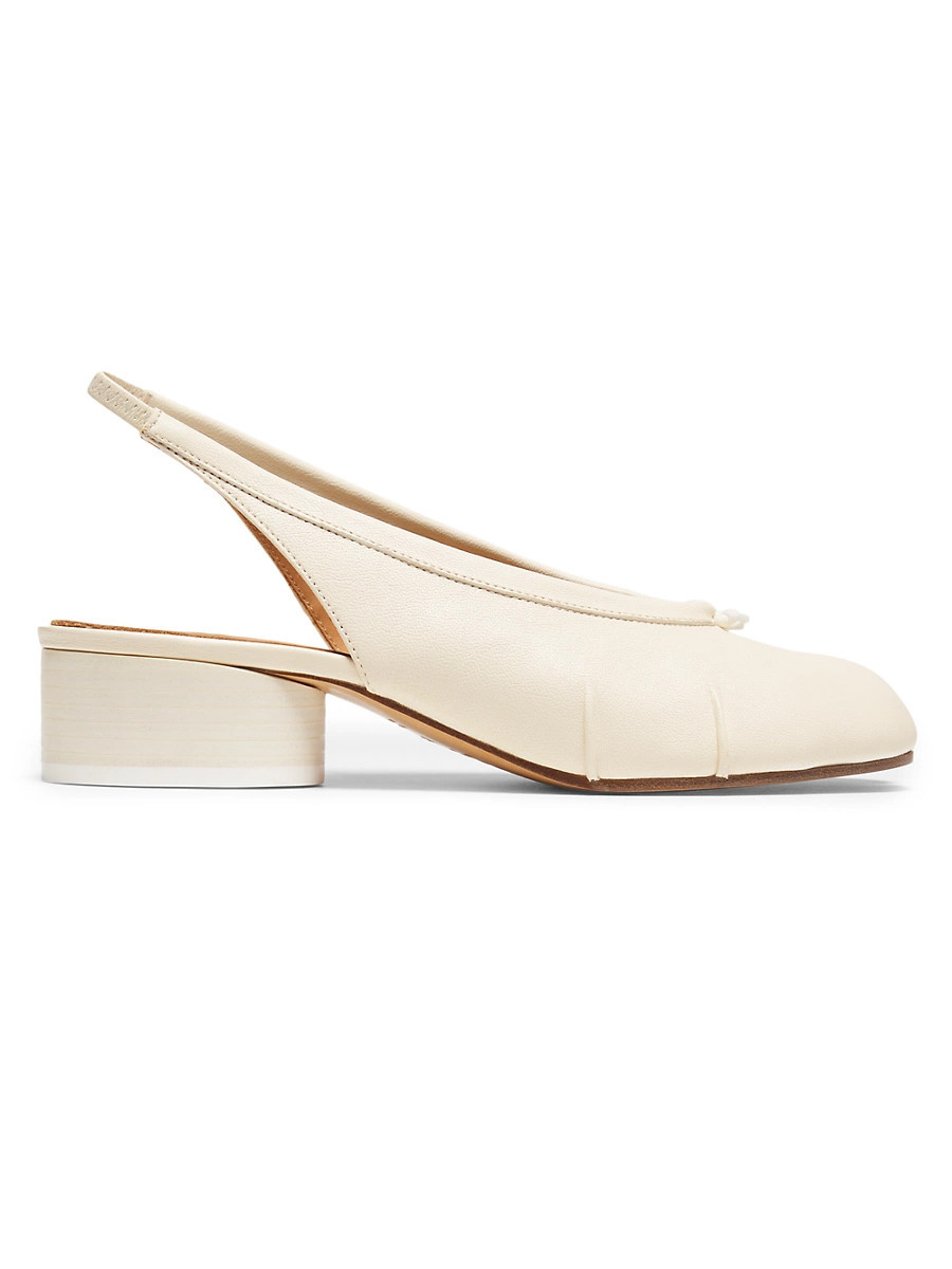 Women's Tabi New 40MM Leather Ballerina Slingbacks - White - Size 6 | Saks Fifth Avenue