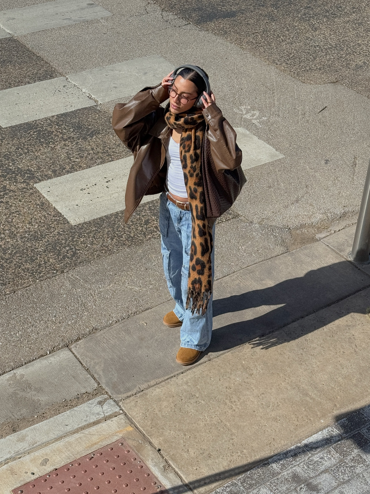 Cozy Style + Chic Style + Cargo Jeans + Oversized Scarfs + Leopard Print + UGG + Brown + Fashion + Style 

#LTKFindsUnder100 #LTKStyleTip #LTKShoeCrush