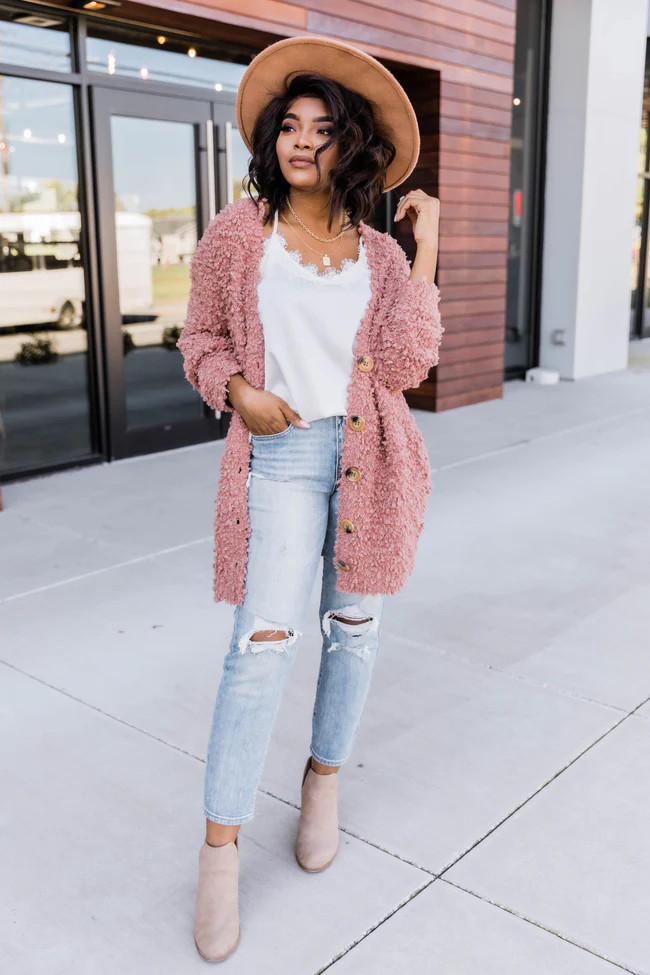 Ambitious Ideas Rose Cardigan FINAL SALE | The Pink Lily Boutique
