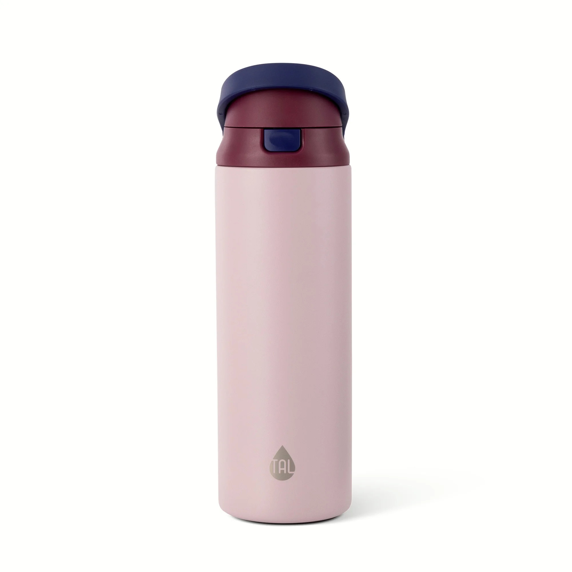 TAL Stainless Steel 2-in-1 Straw and Chug Water Bottle with Push Lid 24 fl oz, Mauve | Walmart (US)