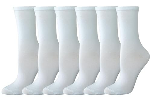 Amazon Essentials Women's Cotton Crew Socks, 6 Pairs, White, 6-9 | Amazon (US)