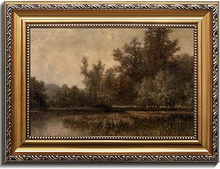 uniro Vintage Gold Framed Wall Art, Farmhouse Wall Decor Dark Moody Fall Canvas Art Prints Painti... | Amazon (US)