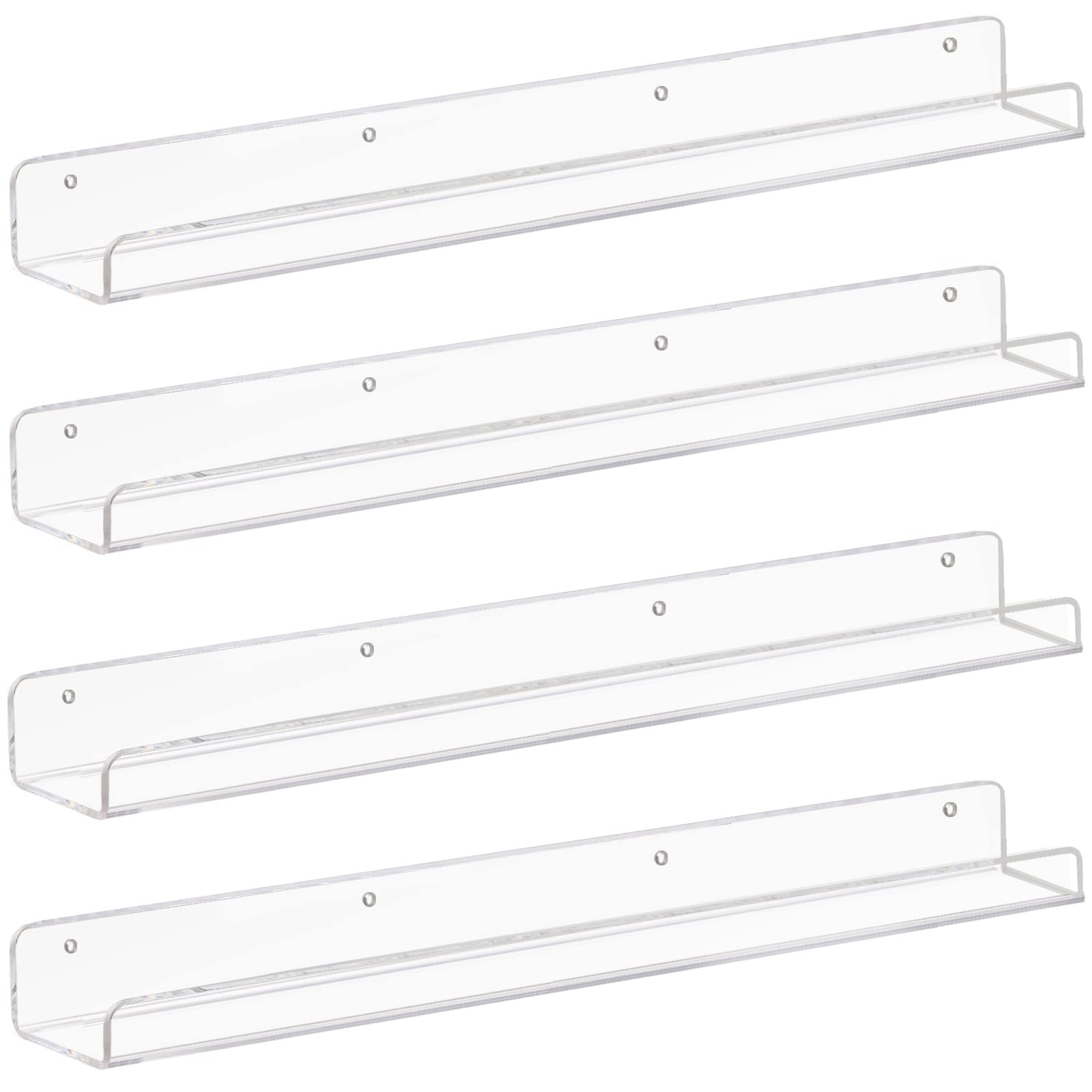 Weiai Clear Acrylic Floating Shelves 24 inches, Wall Bookshelf for Kids, Transparent Book Shelf L... | Amazon (US)