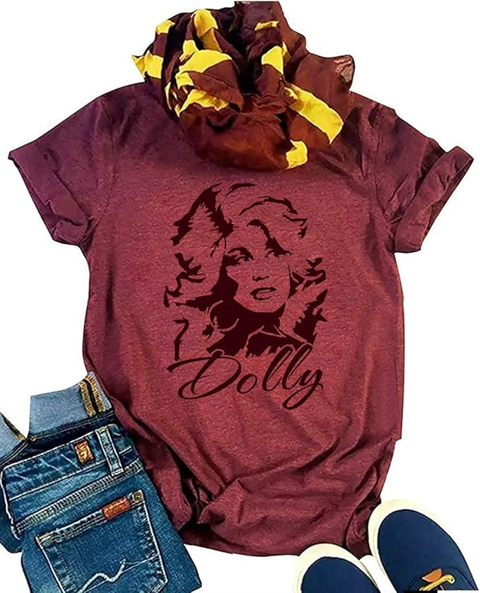 Dolly Graphic Tees Women Summer Funny Vintage T Shirt Retro Casual Country Music Shirt Tops for B... | Amazon (US)