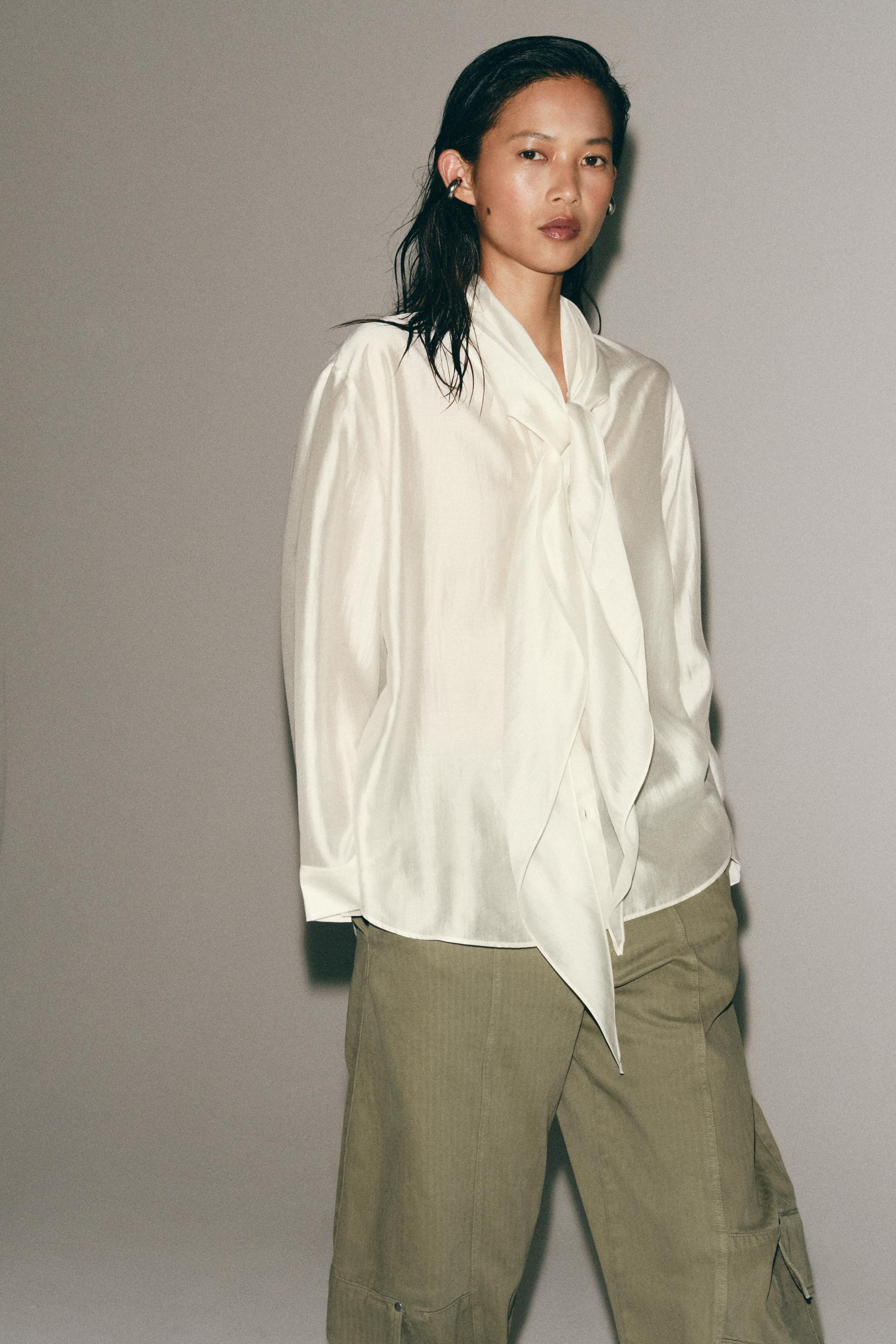 FLOWY TIE SHIRT ZW COLLECTION | Zara US