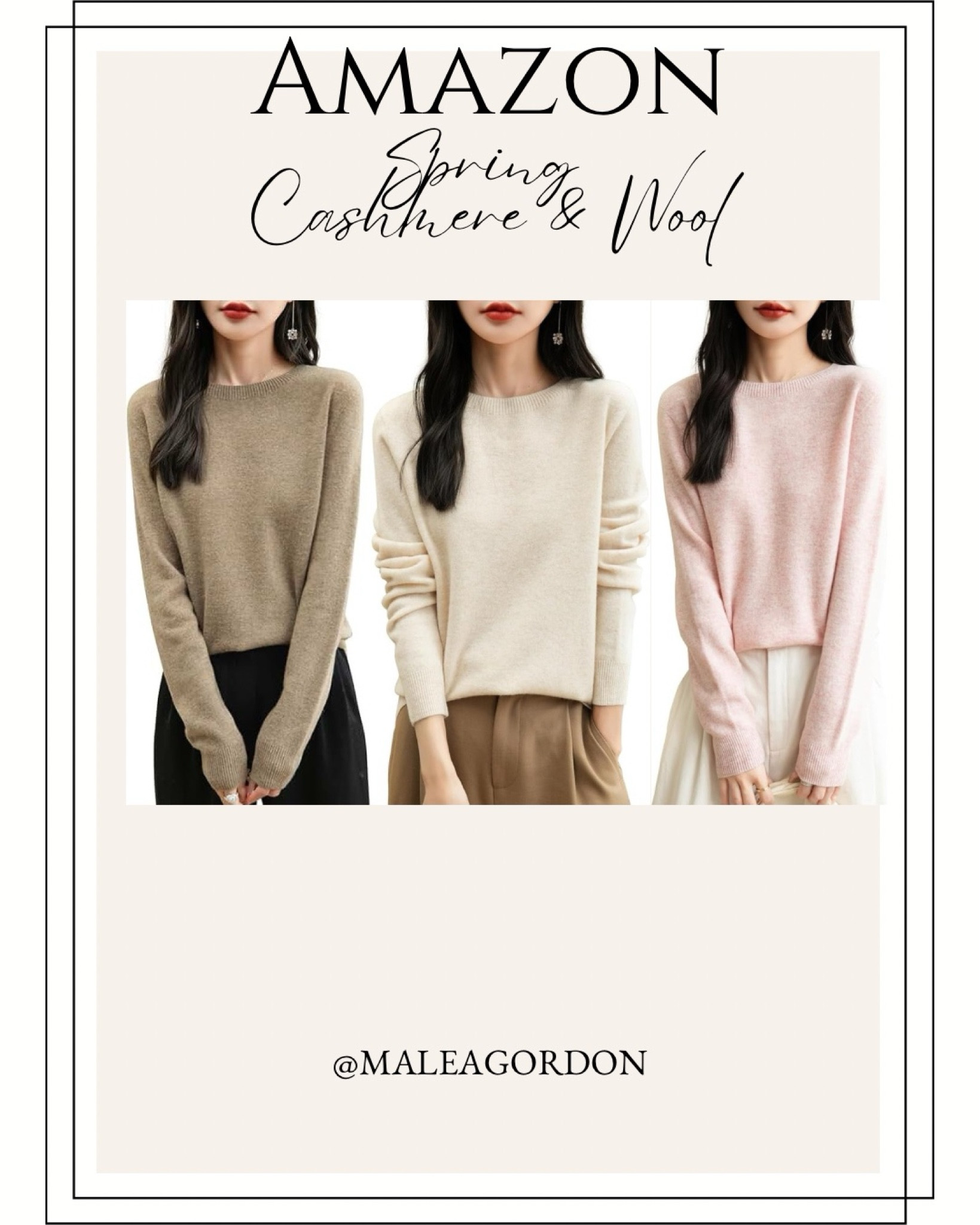 I wear medium
Cashmere and wool sweaters for Spring
Lightweight and soft. Merino Wool 2024 Fall Winter First-Line Ready to Wear Long Sleeve Seamless Knit Crewneck Sweater