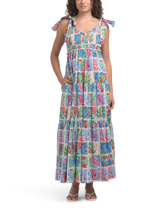 Sleeveless Stained Glass Sea Maxi Dress | TJ Maxx