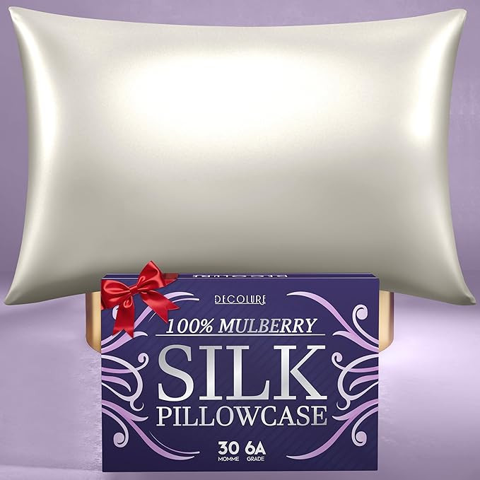 DECOLURE 100% Pure Mulberry Silk Pillow Case Standard Size – Highest Grade 30 Momme 6A+, Luxuri... | Amazon (US)