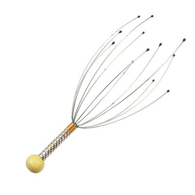Unique Bargains Hand-Held 20 Fingers Head Massager 1 Pc Gold Tone | Target