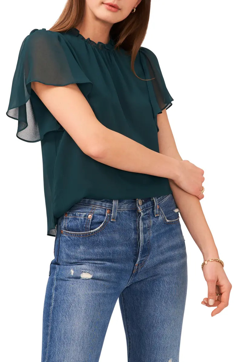 Shirred Chiffon Blouse | Nordstrom