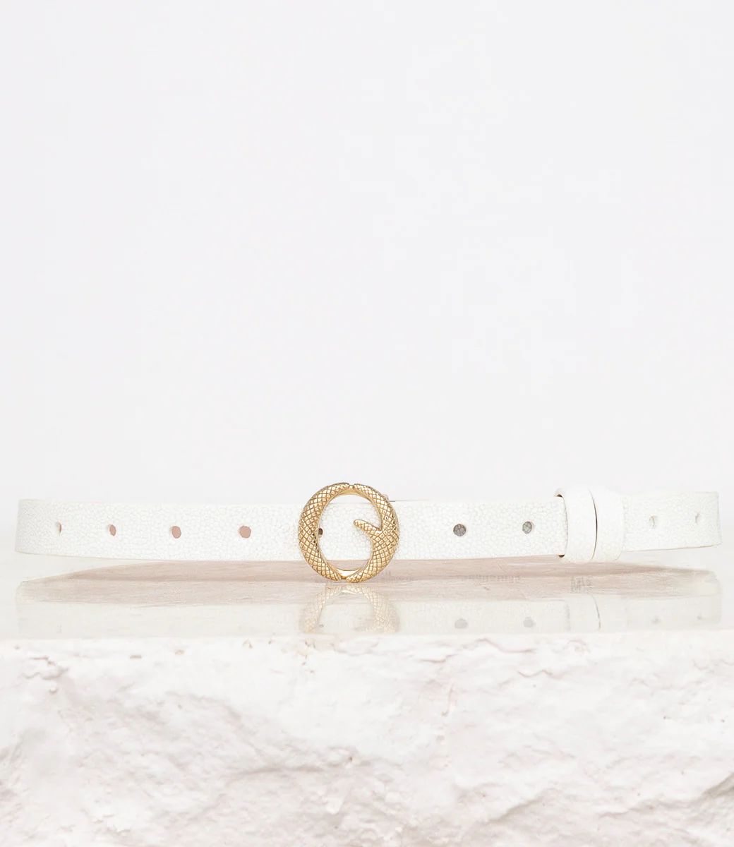 Mini Brass & White Stingray Belt | Clinch Belts