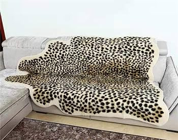 Huichenxing2021FURSTORE Faux Cheetah Area Rug Animals Printed Hide Mats Leopard Faux Hide Area Ru... | Amazon (US)