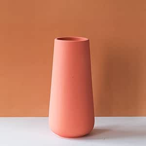 Orange Ceramic Vase, 7.7" H, Minimalist Modern Home Decoration, Matte Design for Fireplace Bedroo... | Amazon (US)