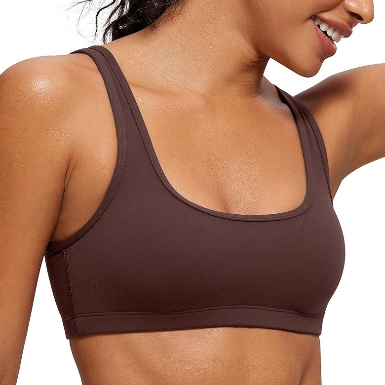 CRZ YOGA Butterluxe Mini Bra for Women - Scoop Neck Low Impact Wireless Sports Bra Yoga Cami Padd... | Amazon (US)