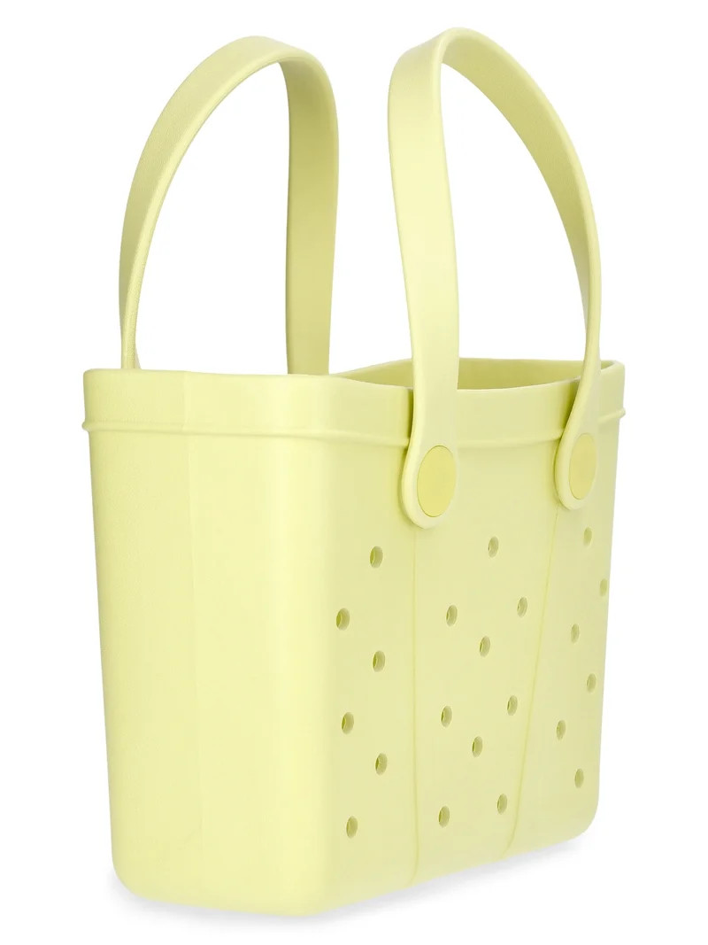 Time and Tru Women's Lightweight Mini Beach Tote Bag, Yellow | Walmart (US)