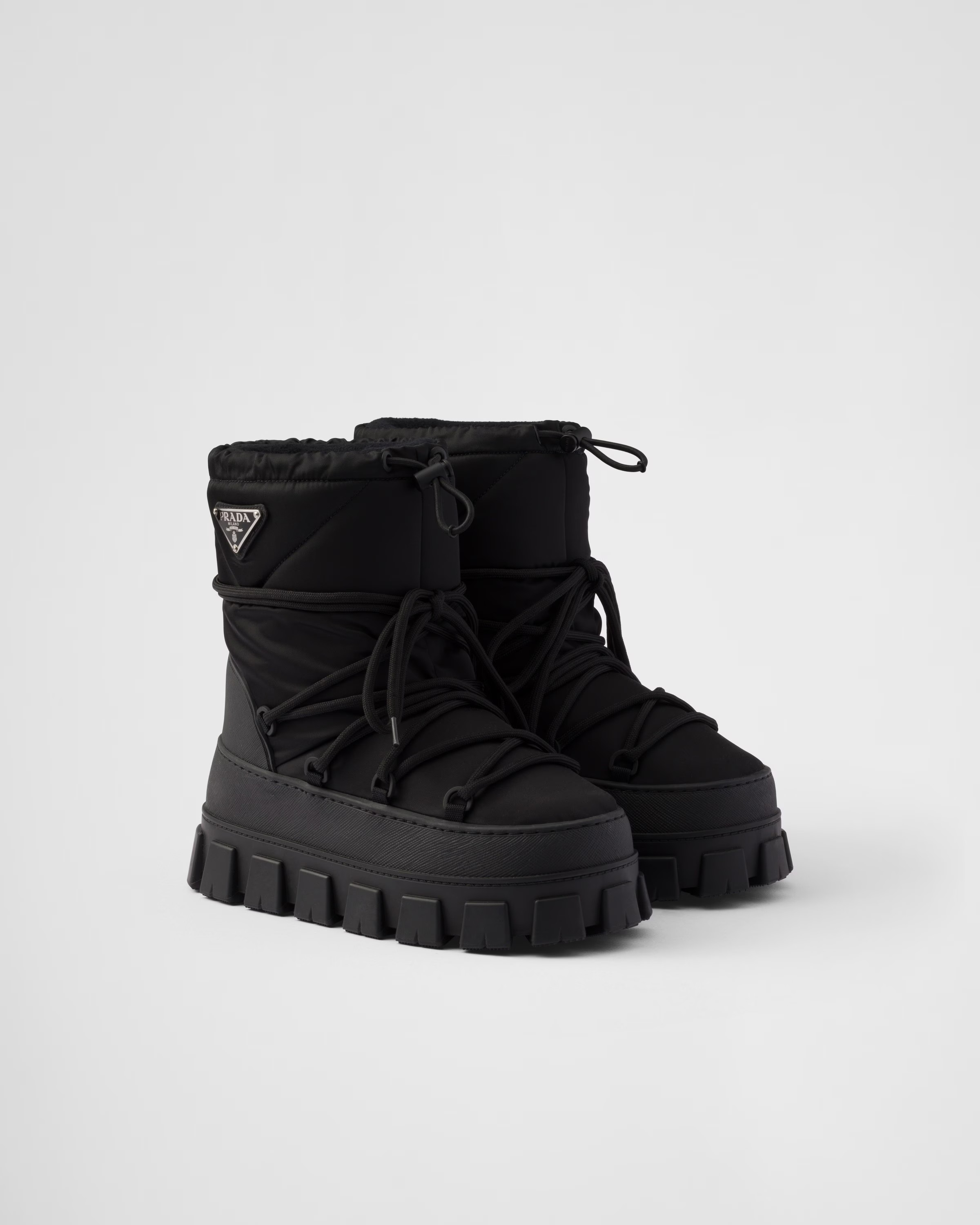 Re-Nylon gabardine après-ski boots | Prada US