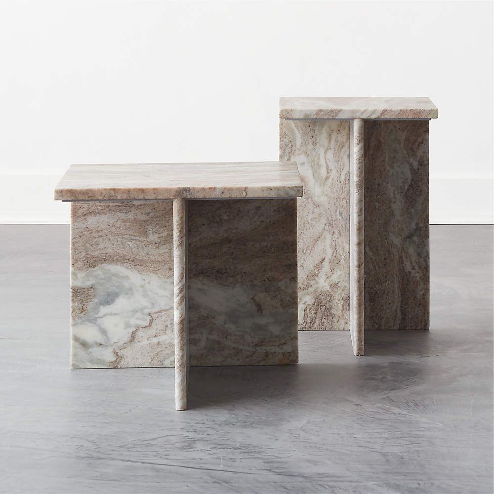 T Short Marble Side Table + Reviews | CB2 | CB2