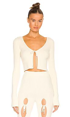 h:ours Aiden Tie Front Cardi in Ivory from Revolve.com | Revolve Clothing (Global)