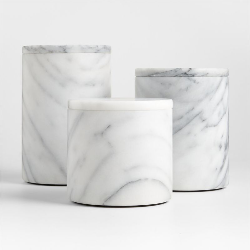 French Kitchen Marble Canisters | Crate & Barrel | Crate & Barrel