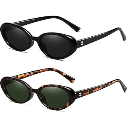 mosanana Retro Tiny Oval Sunglasses for Women with Small Face Narrow Style MS52360 | Amazon (US)