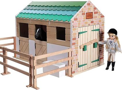 Lottie Dolls Stable Playset | Toy Farm Playset | Toy Barn | Toy Horse Stable Playset | Wooden Bar... | Amazon (US)