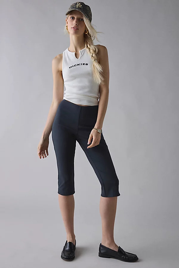 Kimchi Blue Ellie High Rise Stretch Capri Pant in Grey Black, Women's at Urban Outfitters | Urban Outfitters (US and RoW)