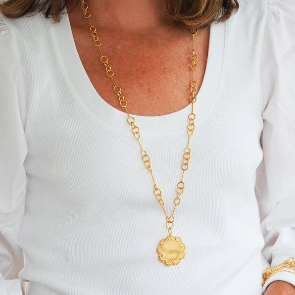 Small Scalloped Pendant | Goldbug Collection