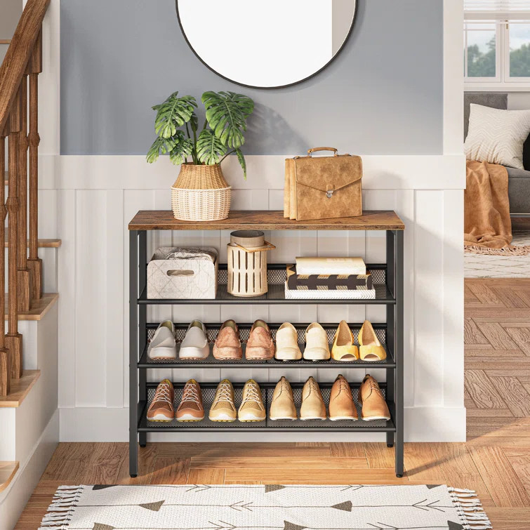 4 Tier 16 Pair Shoe Rack | Wayfair Professional