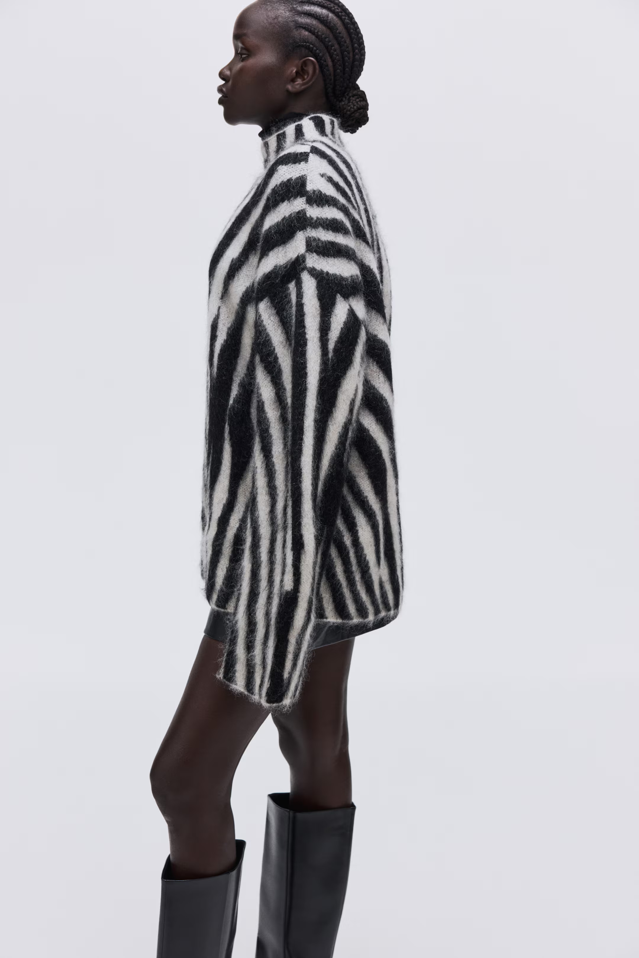 Mohair-Blend Mock Turtleneck Sweater | H&M (US + CA)