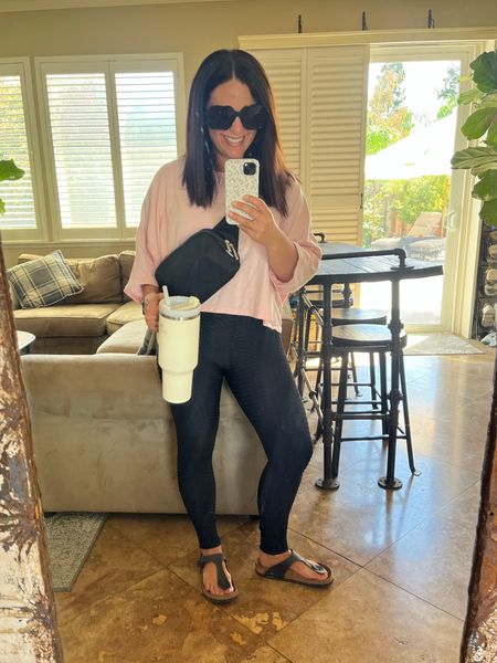 Soccer mom Saturday! These textured, honeycomb high waisted leggings are a new purchase and I love them! Best part is the price, they are under $12 and run tts. I’m wearing a small.

#LTKstyletip #LTKfindsunder50 #LTKover40