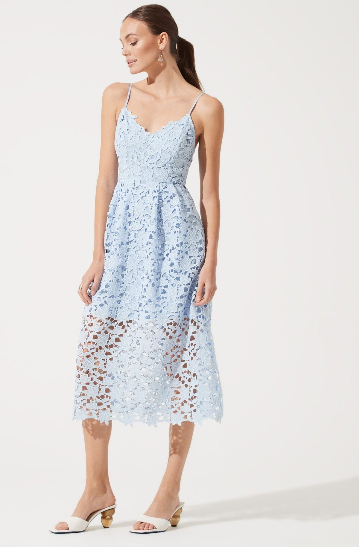 Lace A Line Midi Dress | ASTR The Label (US)