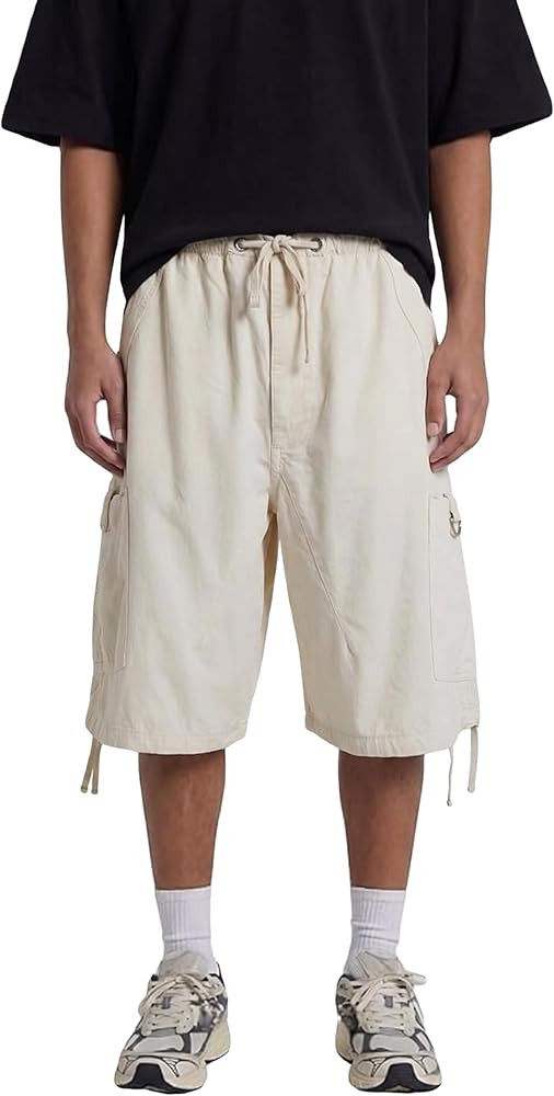 CUTEGAL Unisex Y2k Cargo Shorts Baggy Parachute Pants Vintage Drawstring Side Pocket Jorts Straig... | Amazon (US)