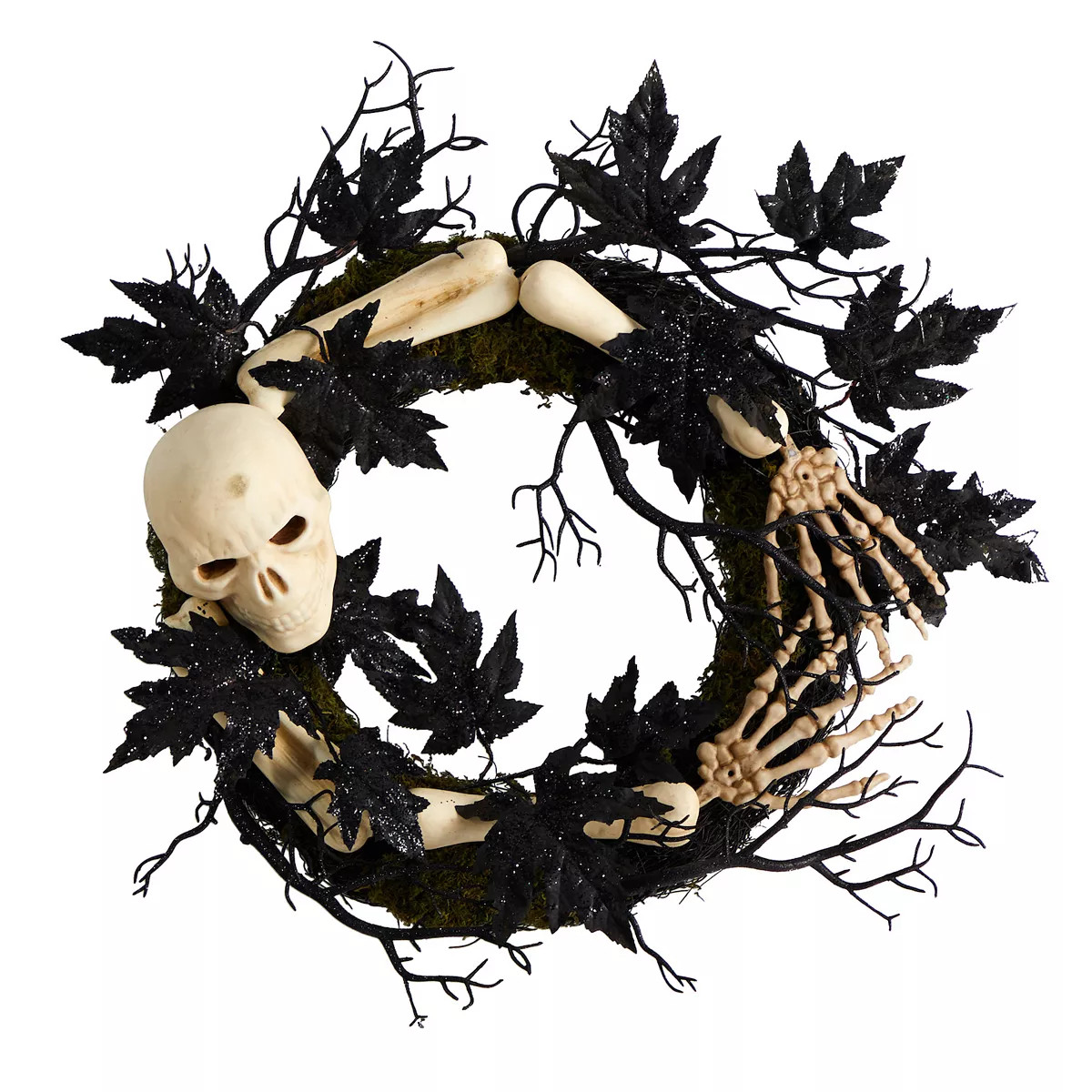 24" Halloween Skull And Bones Wreath | Kohl's