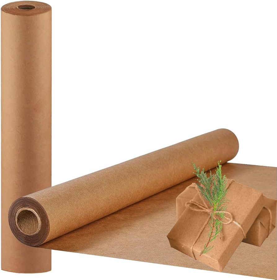 FONTSATTY Brown Paper Roll, 17-Inch by 49-Feet, 44cmx15m Kraft Wrapping Paper, 80GSM Thicken for ... | Amazon (US)