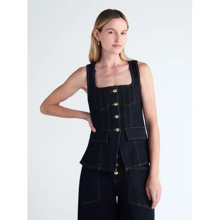 Scoop Women's and Women's Plus Denim Corset Top, Sizes XS-4X | Walmart (US)