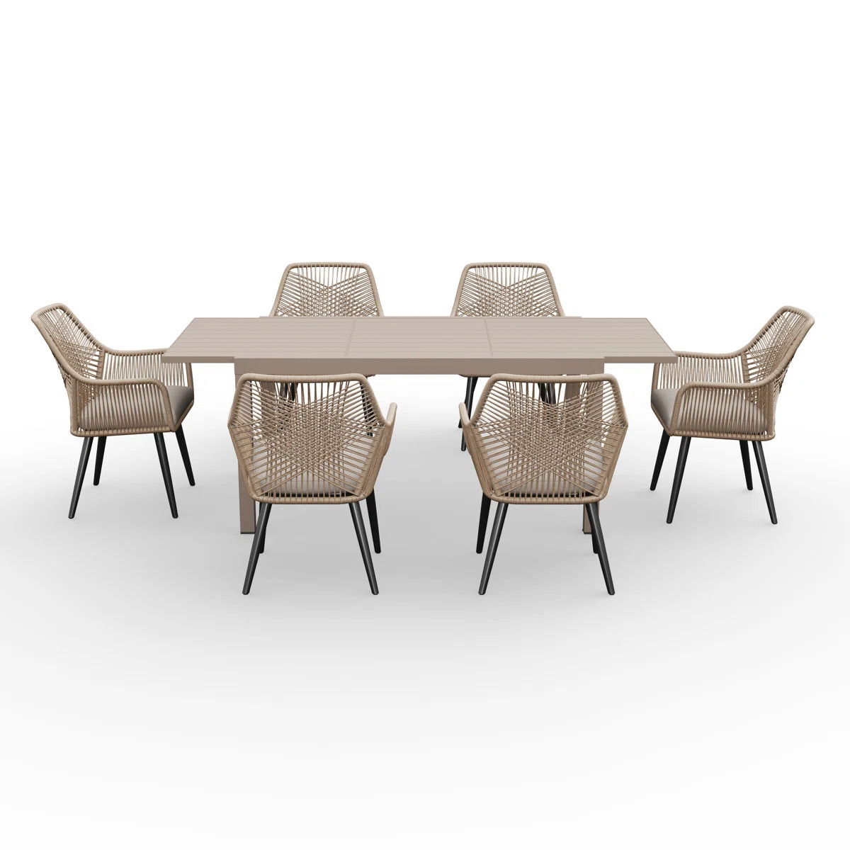 6 - Person Rectangular Outdoor Dining Set With Cushions | Wayfair North America