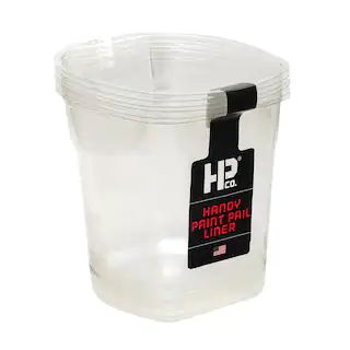 HANDy Paint Pail 1 qt. Clear Plastic Liners (6-Pack)-2520-CT - The Home Depot | The Home Depot