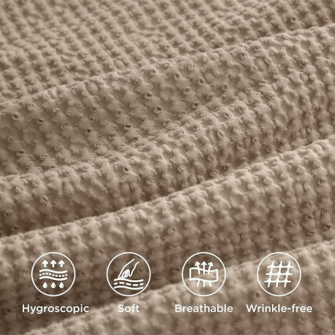 Bedsure Cotton Duvet Cover Queen - 100% Cotton Waffle Weave Khaki Duvet Cover Queen Size, GentleS... | Amazon (US)
