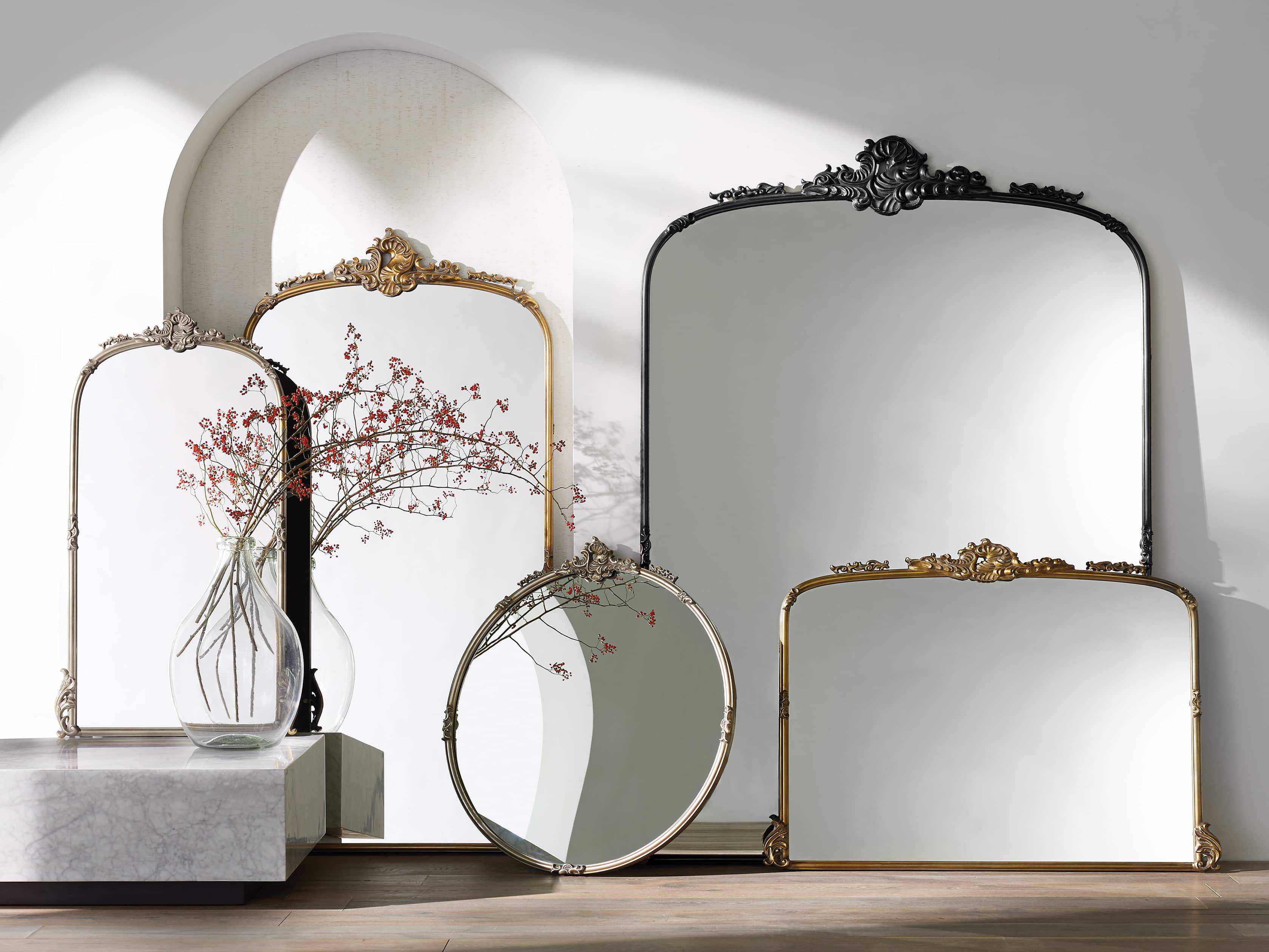 Amelie Grand Floor Mirror in Black | Arhaus