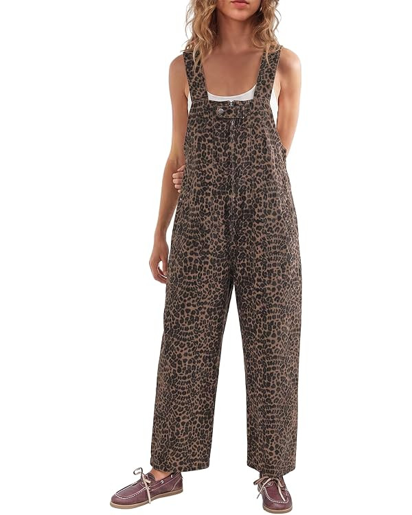 Cicy Bell Womens Denim Bib Overalls Wide Leg Zipper Jean Jumpsuits | Sleeveless,Casual,Loose,Back... | Amazon (US)