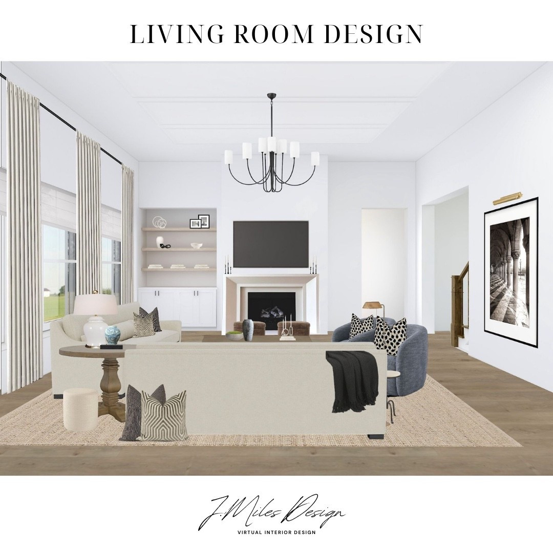 A timeless mix of cozy and sophisticated ✨ Neutral tones layered with natural textures, bold accent chairs, and statement lighting create the perfect balance of comfort + style. Would you curl up here with a book or host a glass-of-wine night with friends? 

#livingroomdesign #virtualdesign #modernclassic #neutralhome #interiordetails #homegoals #decorlove #interiordesigninspo


#LTKHome #LTKSaleAlert