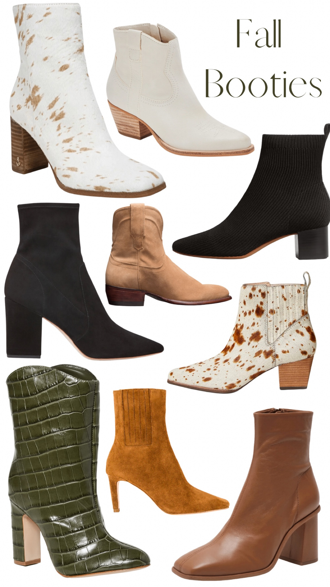 Fall booties. Western booties. Cowboy boots. Cowhide boots. Faux snakeskin. Dolce Vita. Black booties. Free People. Revolve. Fall footwear. Shoe crush. Sale alert. Under $100. Boots. Fall outfits. White booties. 

#LTKunder100 #LTKshoecrush #LTKSeasonal